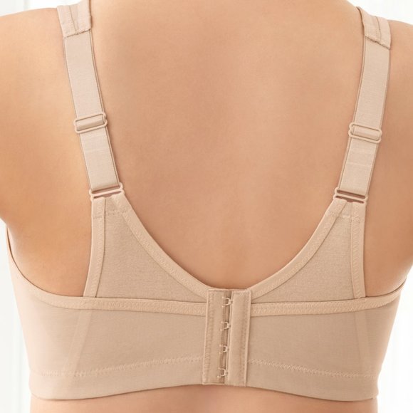 Glamorise Bra 50B Full-Figure Active Support Magic Lift Cotton Blend Nude NEW - Picture 10 of 17